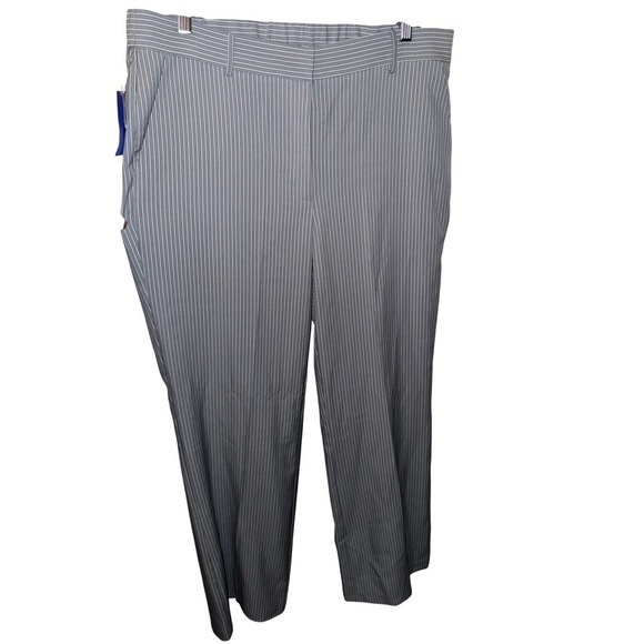 NWT Adrianna Papell Pants Size 14 Gray Pinstripe Wide Leg Trousers  msrp $69 - Picture 1 of 6
